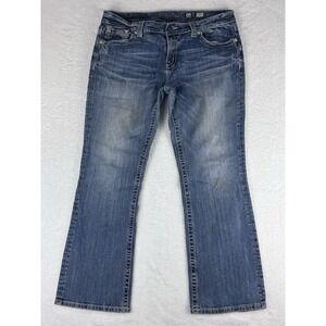 Miss Me Jeans Women's Blue Bootcut Mid Rise Jeans Size 34 (36 Measured)
